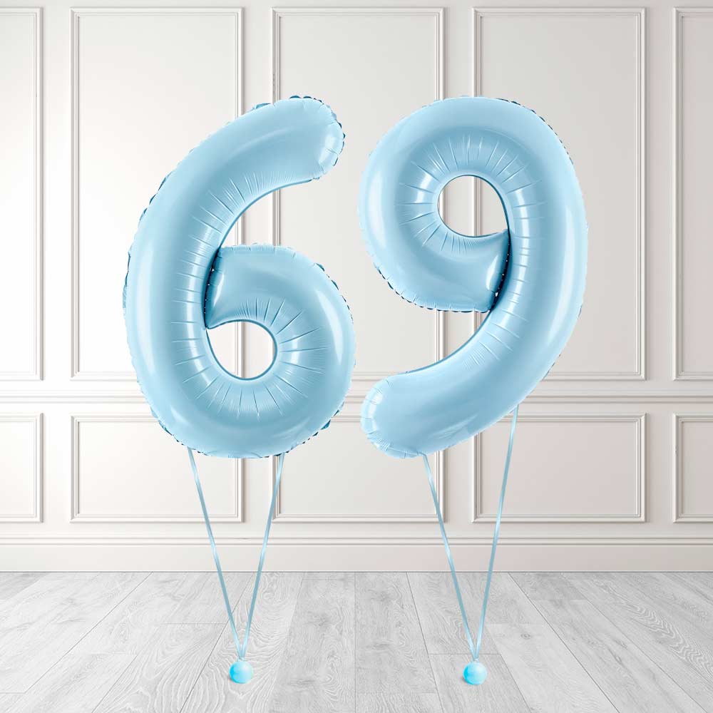 Tallballong Kit Baby Blå med Helium - Velg ditt tall