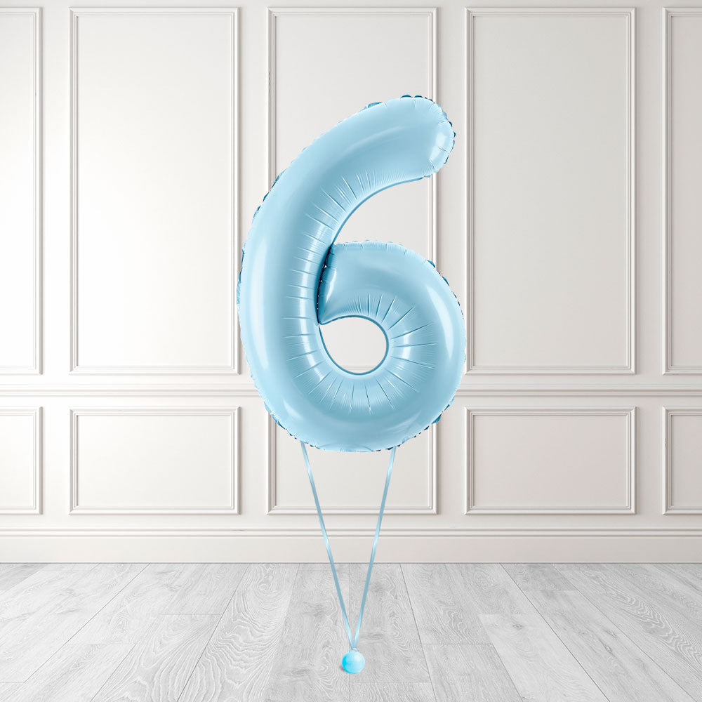 Tallballong Kit Baby Blå med Helium - Velg ditt tall