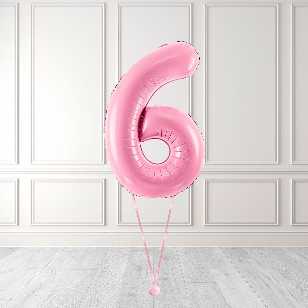 Tallballong Kit Baby Rosa med Helium - Velg ditt tall