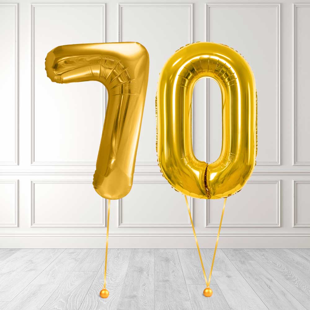 Tallballong Kit Gull med Helium - Velg ditt tall