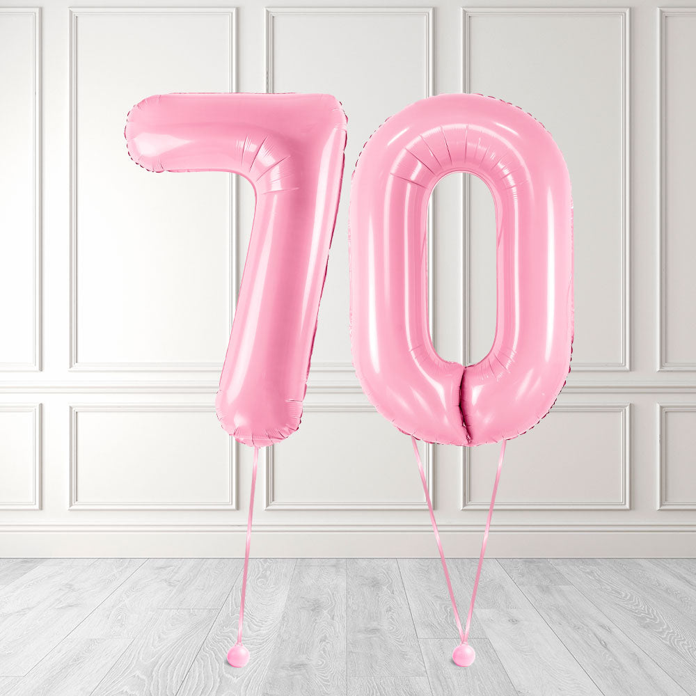 Tallballong Kit Baby Rosa med Helium - Velg ditt tall