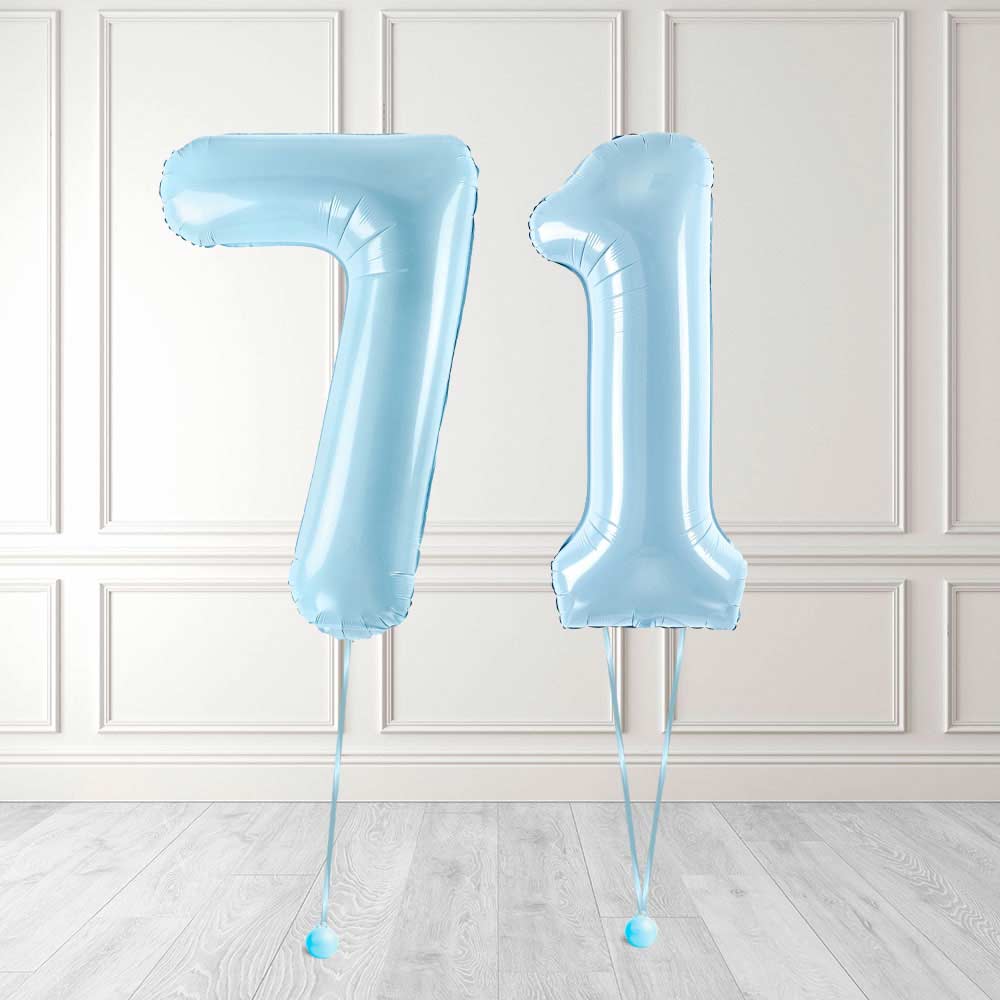 Tallballong Kit Baby Blå med Helium - Velg ditt tall