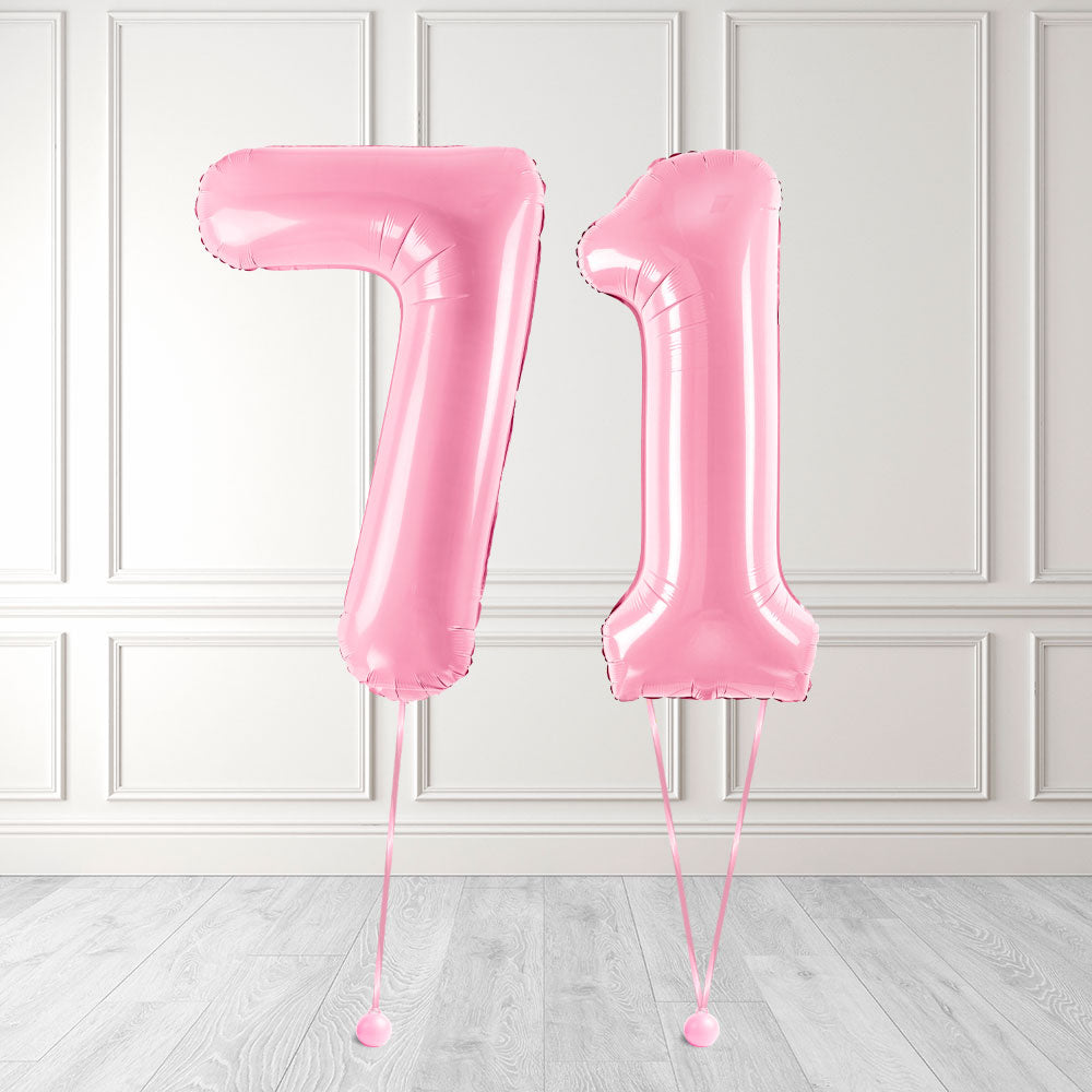 Tallballong Kit Baby Rosa med Helium - Velg ditt tall