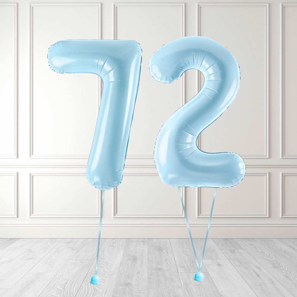 Tallballong Kit Baby Blå med Helium - Velg ditt tall