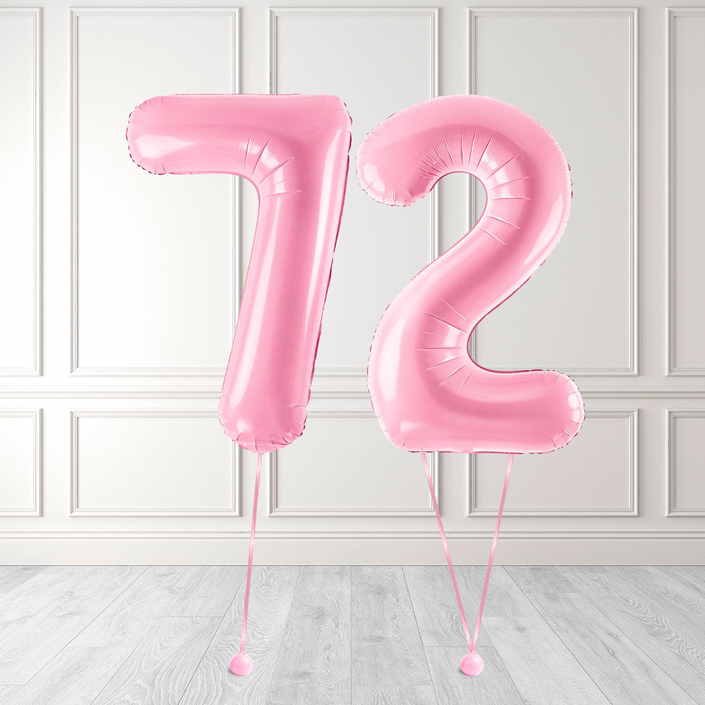 Tallballong Kit Baby Rosa med Helium - Velg ditt tall