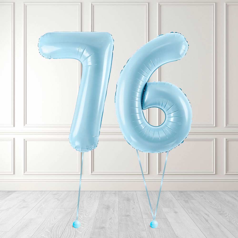 Tallballong Kit Baby Blå med Helium - Velg ditt tall