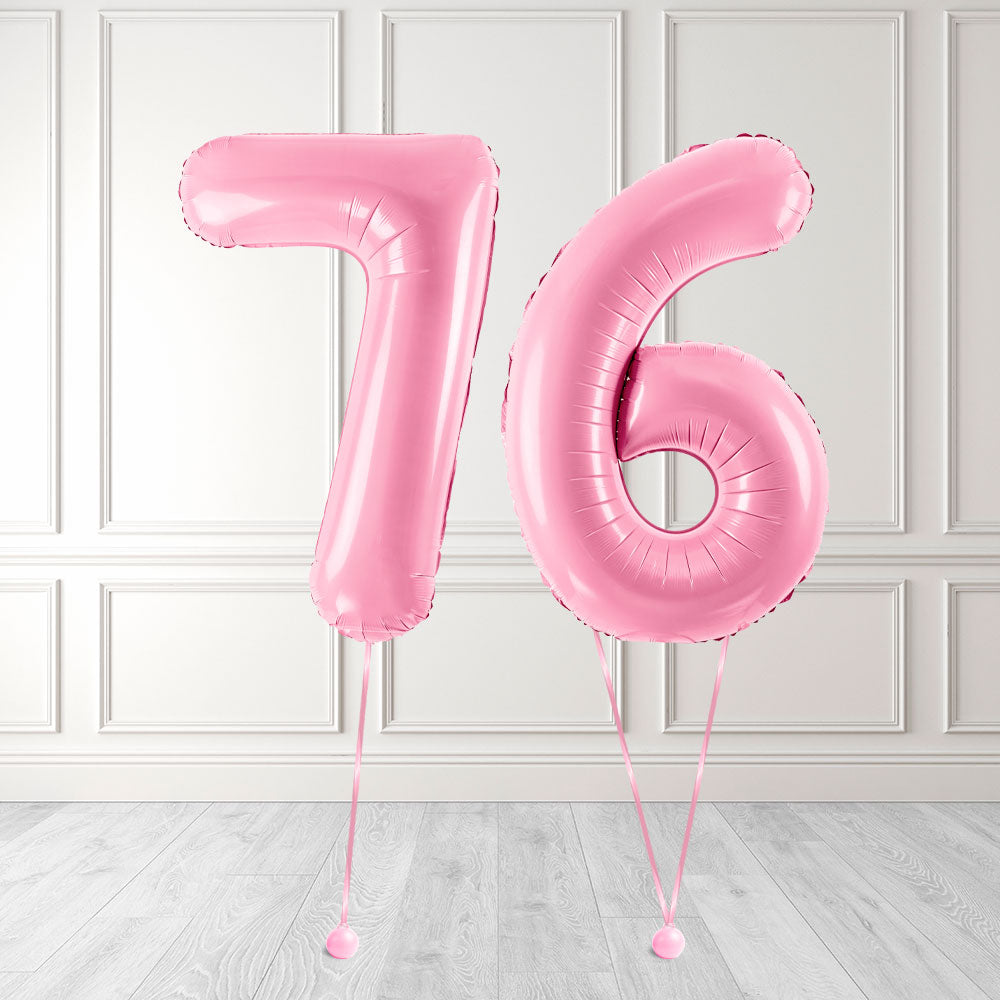 Tallballong Kit Baby Rosa med Helium - Velg ditt tall