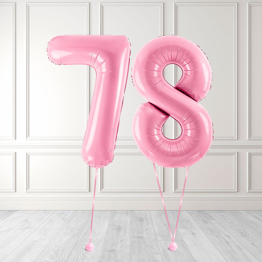 Tallballong Kit Baby Rosa med Helium - Velg ditt tall