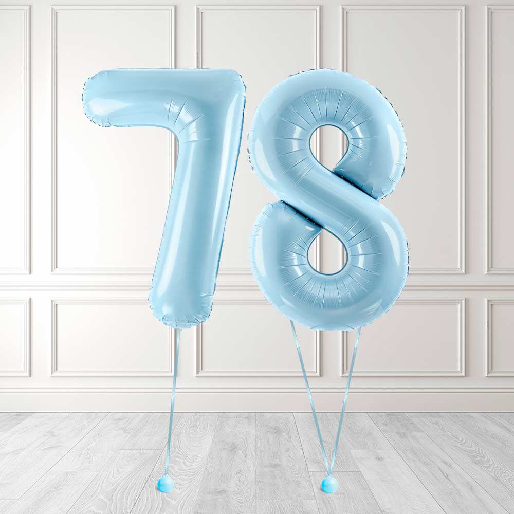 Tallballong Kit Baby Blå med Helium - Velg ditt tall