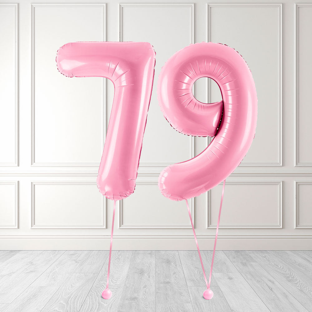 Tallballong Kit Baby Rosa med Helium - Velg ditt tall