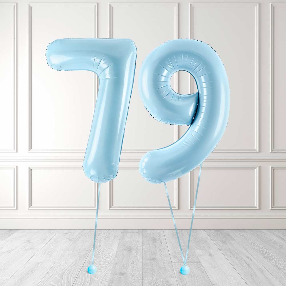 Tallballong Kit Baby Blå med Helium - Velg ditt tall