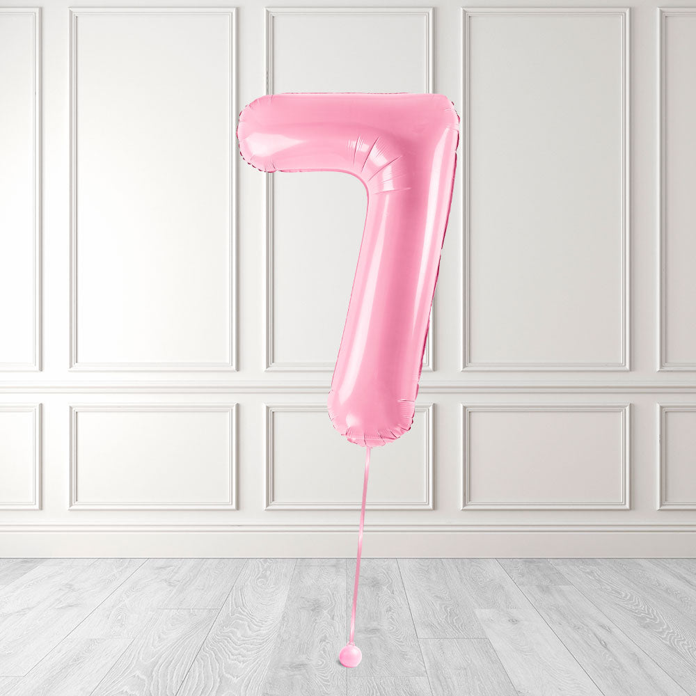 Tallballong Kit Baby Rosa med Helium - Velg ditt tall