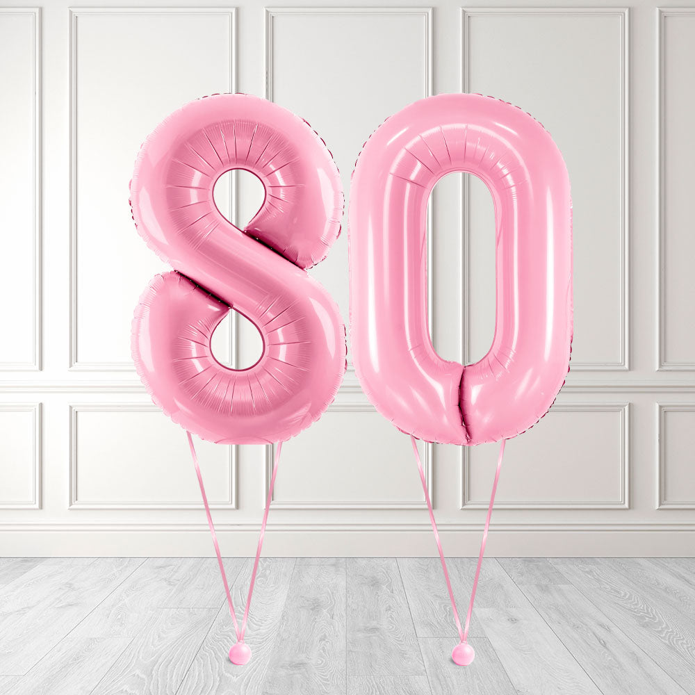 Tallballong Kit Baby Rosa med Helium - Velg ditt tall