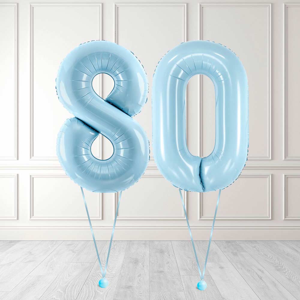 Tallballong Kit Baby Blå med Helium - Velg ditt tall