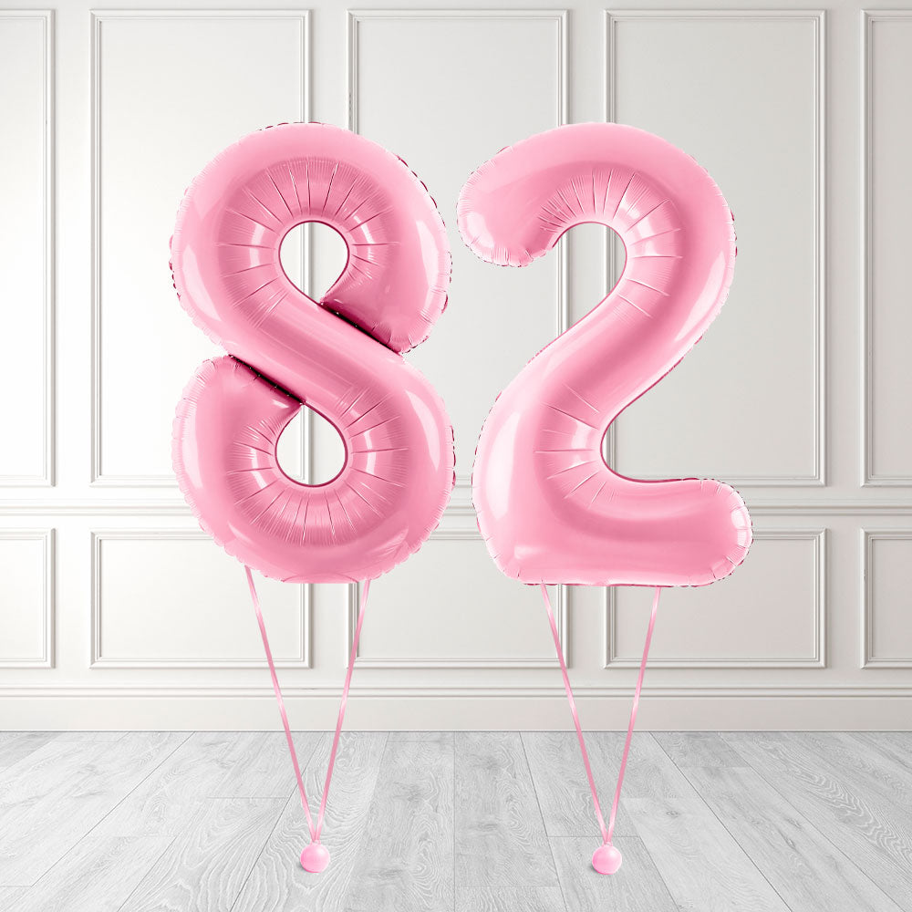 Tallballong Kit Baby Rosa med Helium - Velg ditt tall