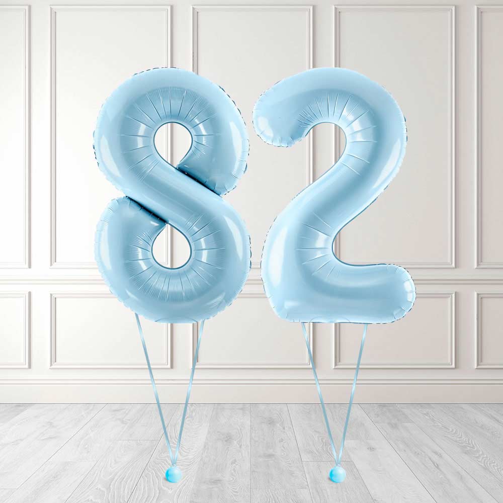 Tallballong Kit Baby Blå med Helium - Velg ditt tall