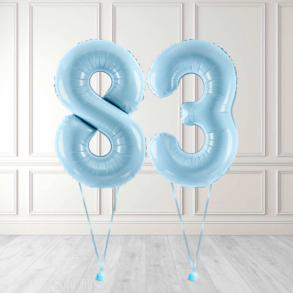 Tallballong Kit Baby Blå med Helium - Velg ditt tall