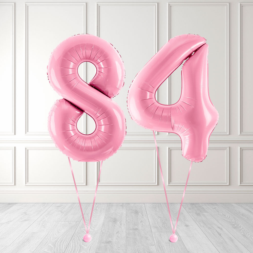 Tallballong Kit Baby Rosa med Helium - Velg ditt tall