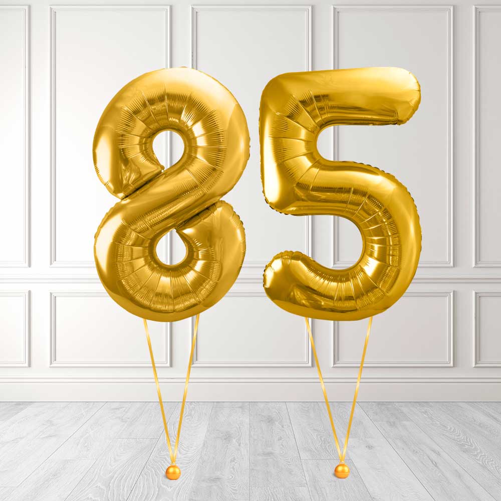 Tallballong Kit Gull med Helium - Velg ditt tall