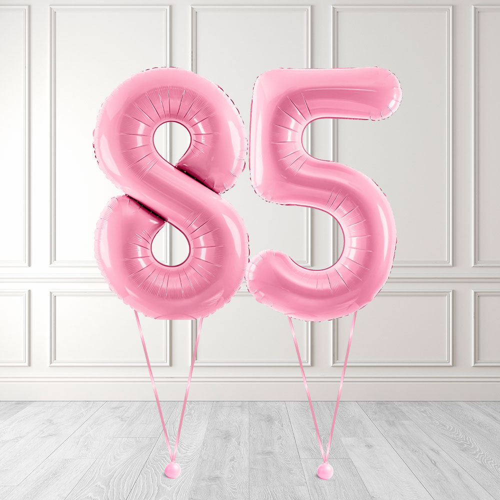 Tallballong Kit Baby Rosa med Helium - Velg ditt tall