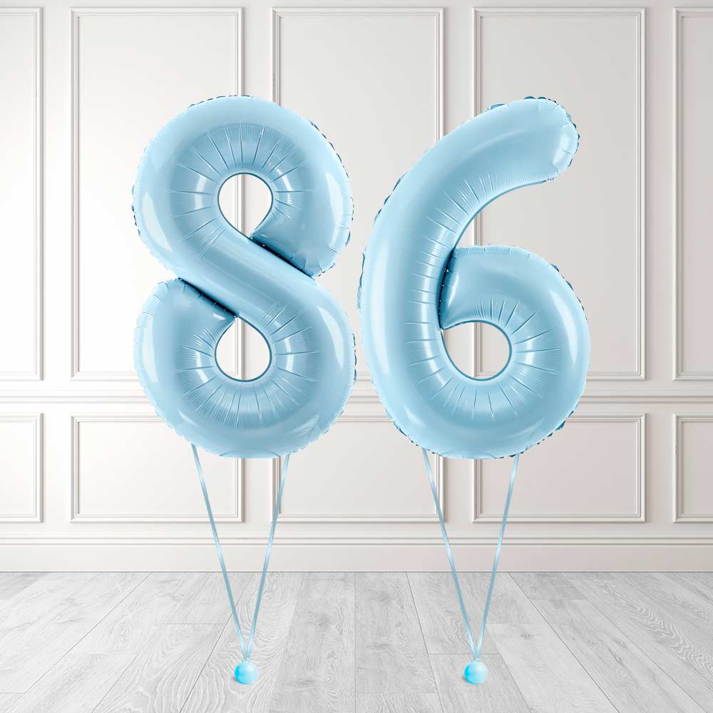 Tallballong Kit Baby Blå med Helium - Velg ditt tall