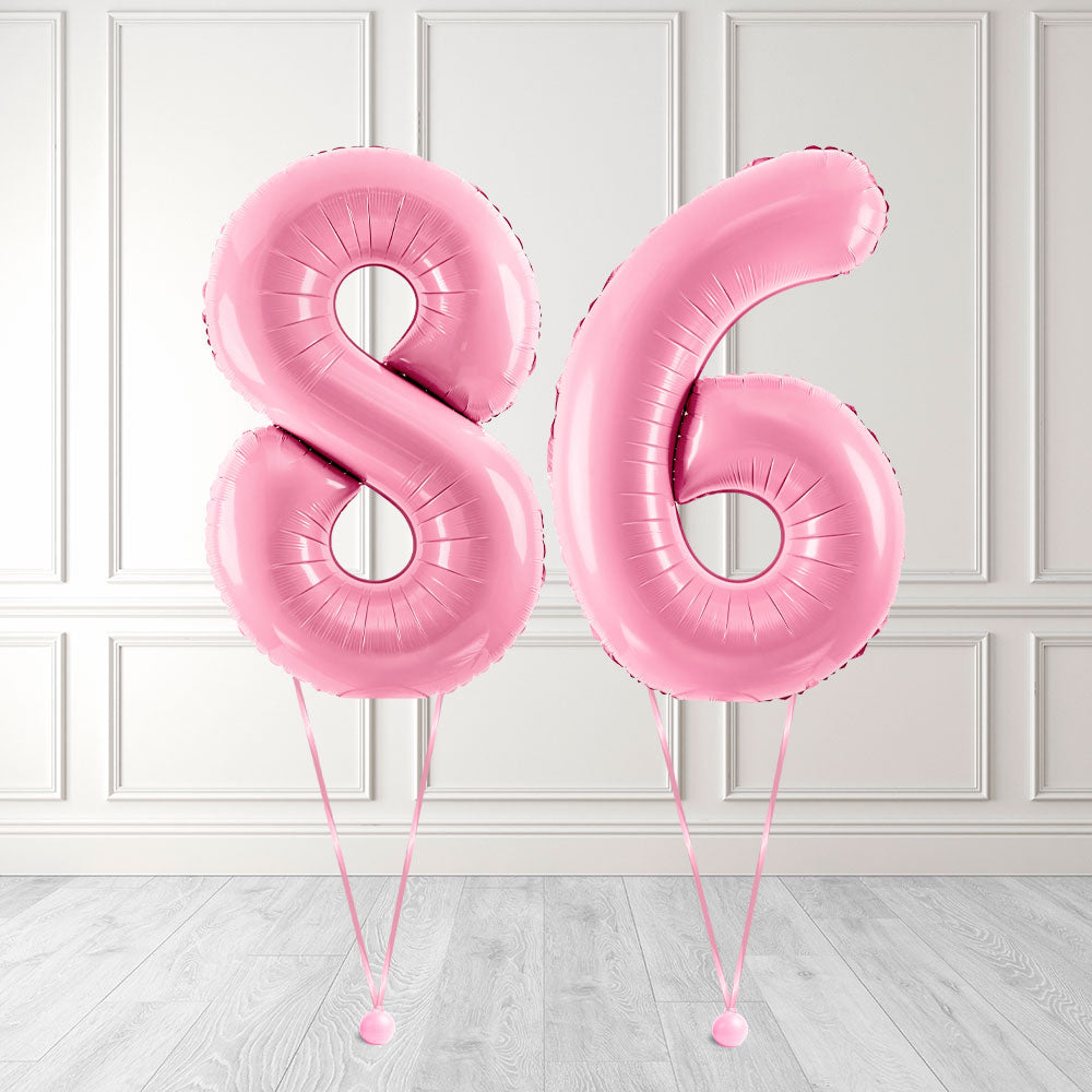 Tallballong Kit Baby Rosa med Helium - Velg ditt tall