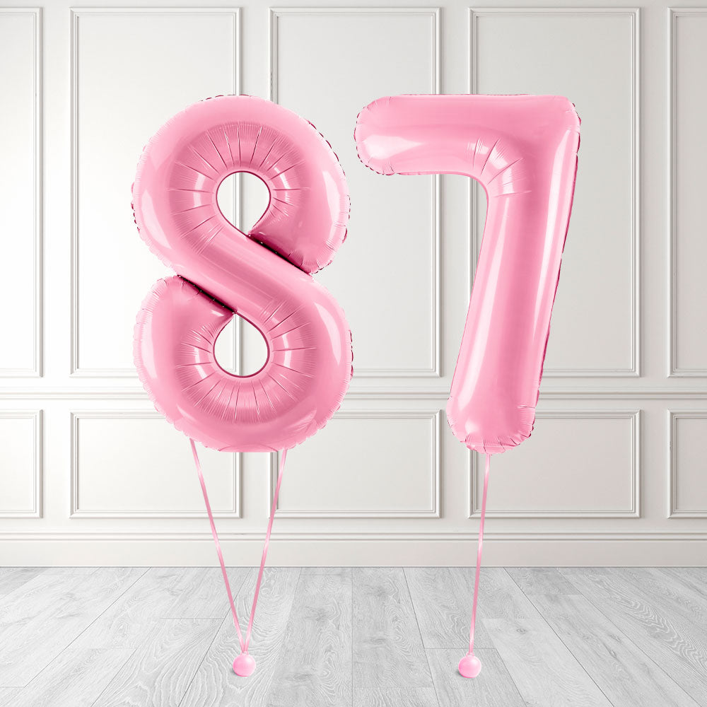 Tallballong Kit Baby Rosa med Helium - Velg ditt tall