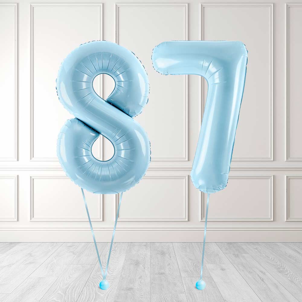 Tallballong Kit Baby Blå med Helium - Velg ditt tall