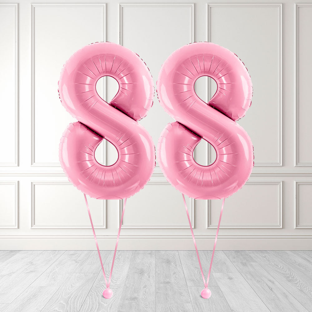 Tallballong Kit Baby Rosa med Helium - Velg ditt tall