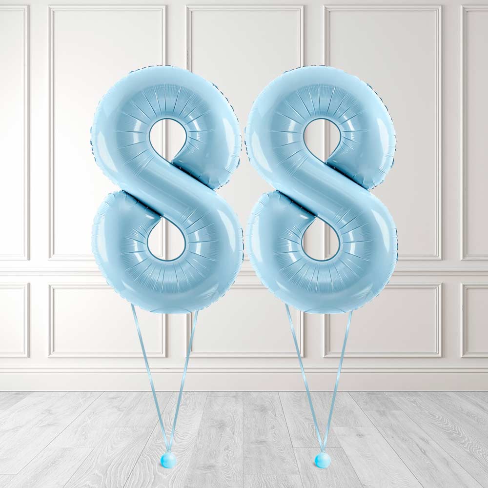 Tallballong Kit Baby Blå med Helium - Velg ditt tall