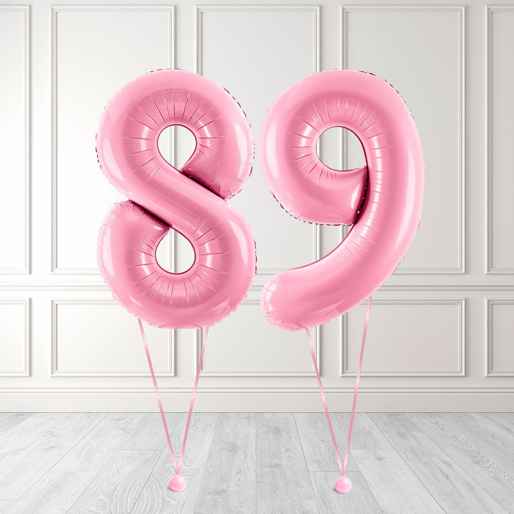 Tallballong Kit Baby Rosa med Helium - Velg ditt tall