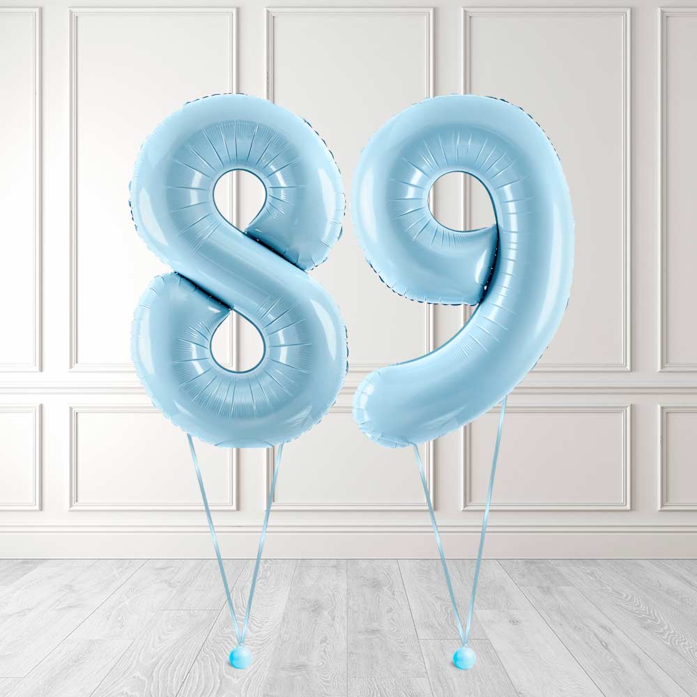 Tallballong Kit Baby Blå med Helium - Velg ditt tall