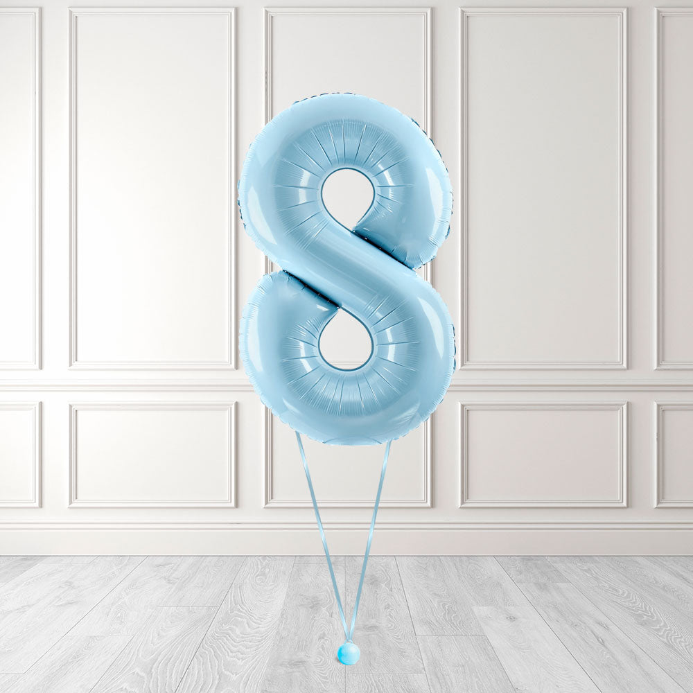 Tallballong Kit Baby Blå med Helium - Velg ditt tall