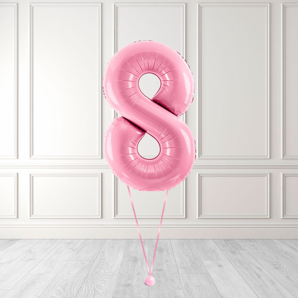 Tallballong Kit Baby Rosa med Helium - Velg ditt tall