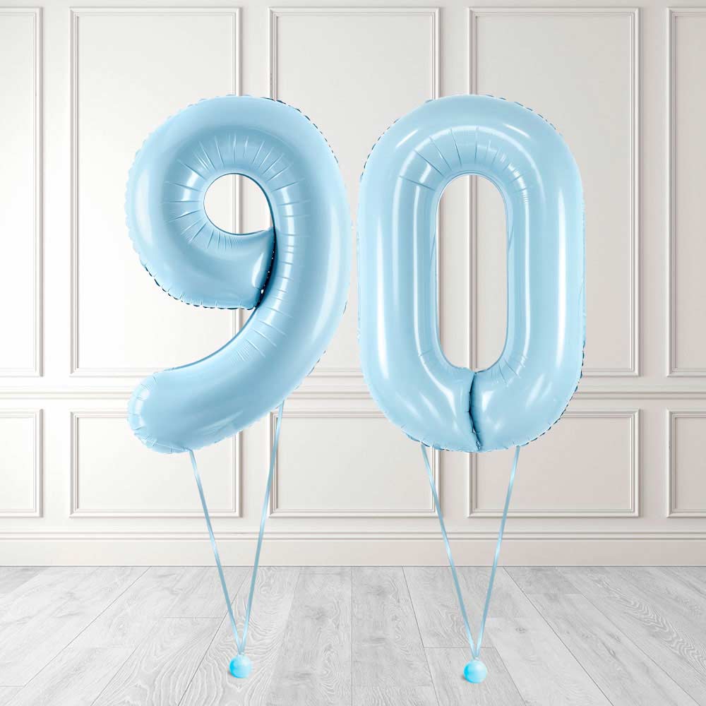 Tallballong Kit Baby Blå med Helium - Velg ditt tall