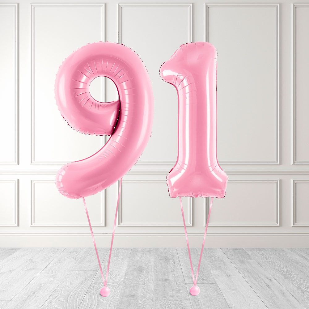 Tallballong Kit Baby Rosa med Helium - Velg ditt tall