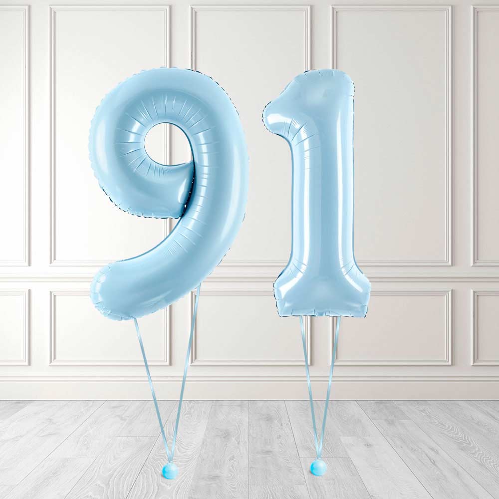 Tallballong Kit Baby Blå med Helium - Velg ditt tall