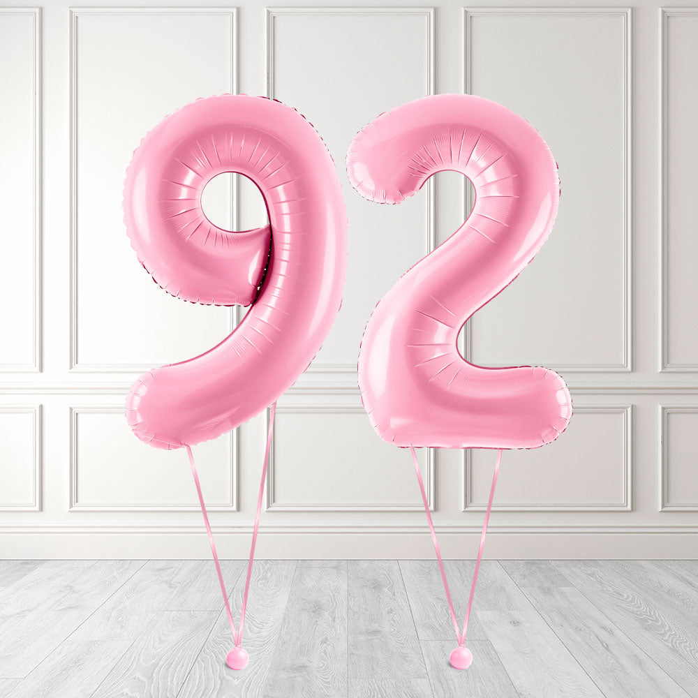 Tallballong Kit Baby Rosa med Helium - Velg ditt tall