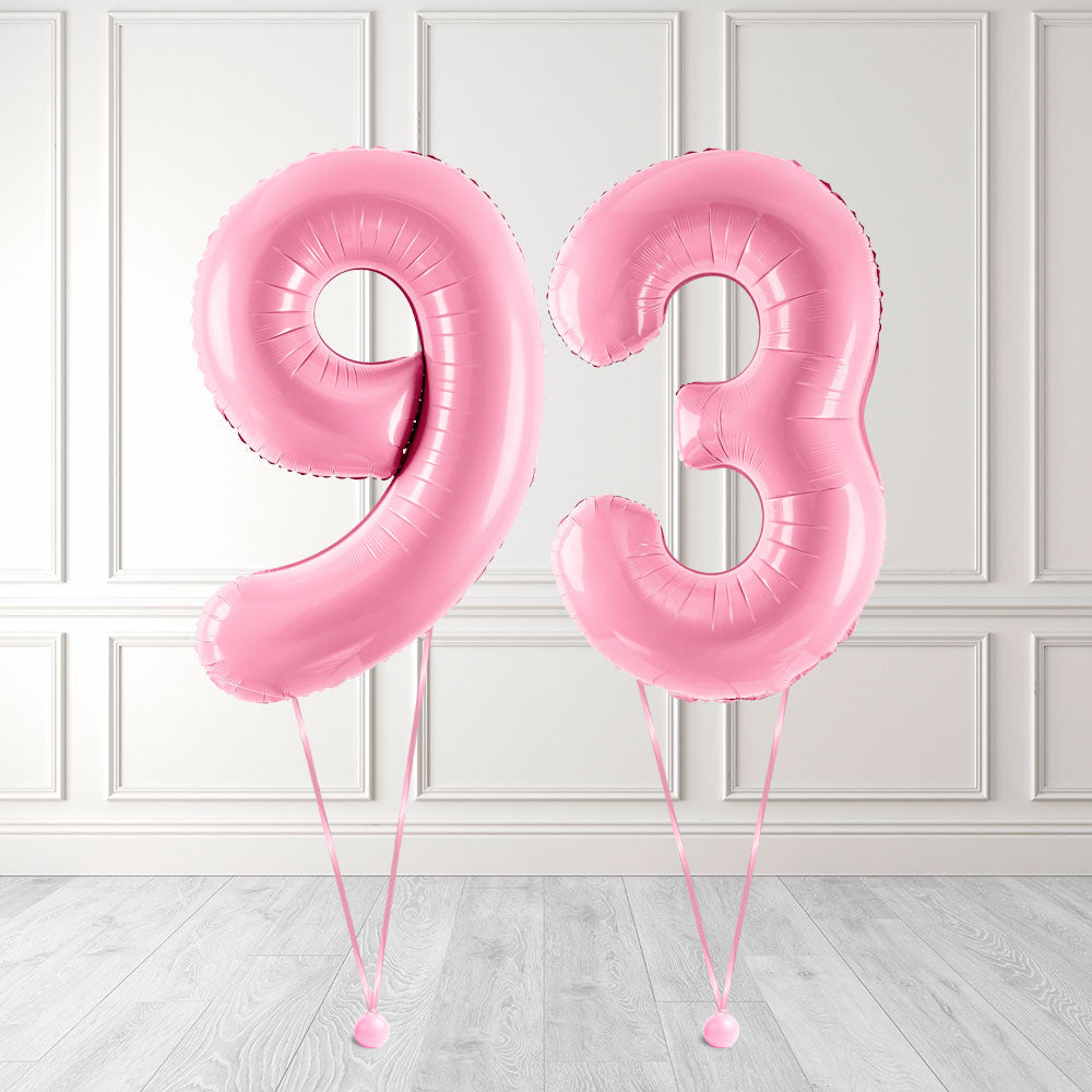 Tallballong Kit Baby Rosa med Helium - Velg ditt tall