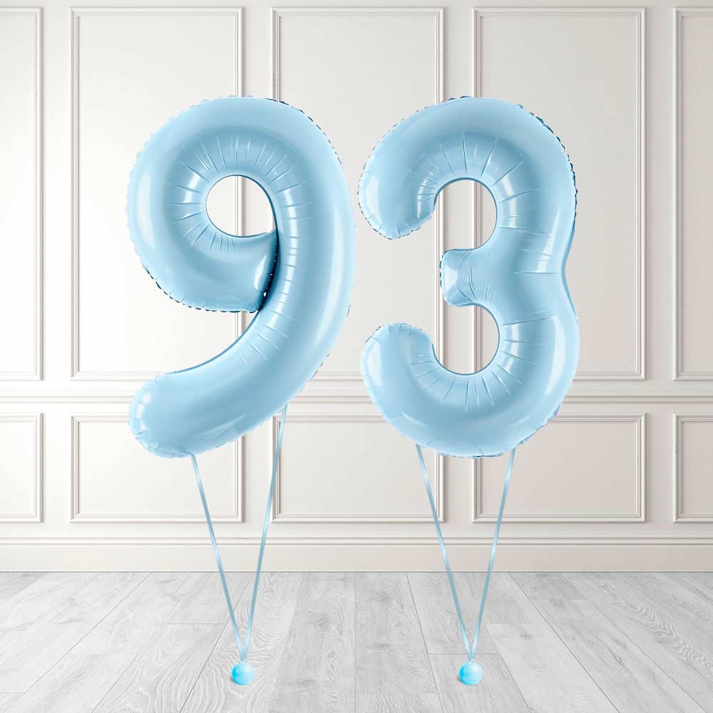 Tallballong Kit Baby Blå med Helium - Velg ditt tall