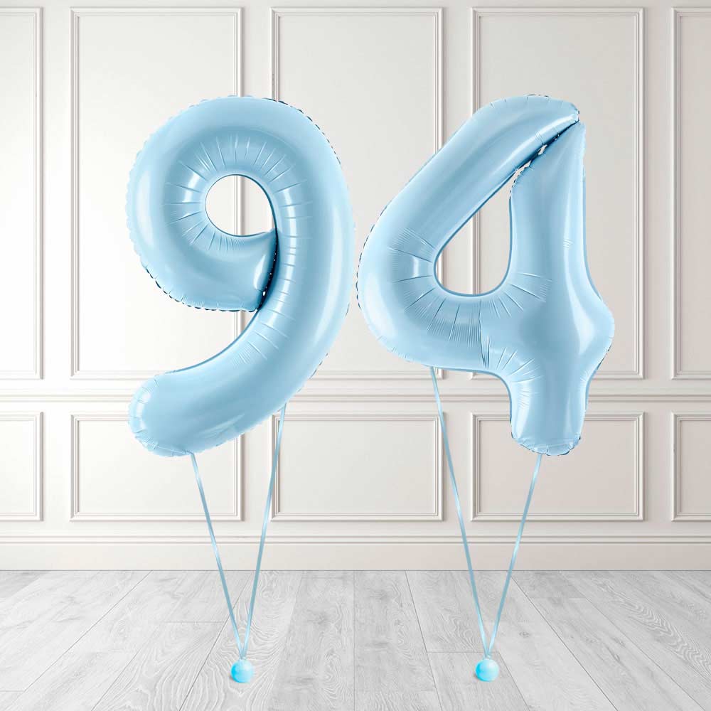 Tallballong Kit Baby Blå med Helium - Velg ditt tall