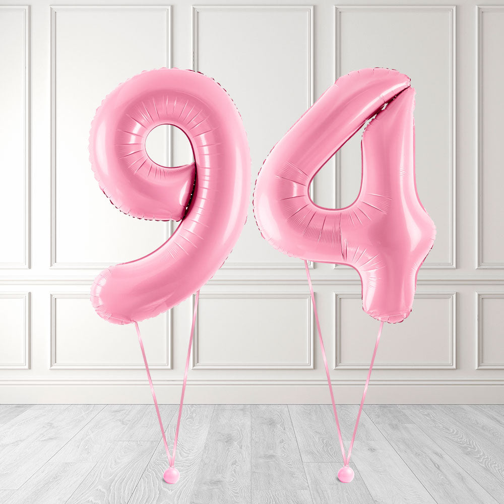 Tallballong Kit Baby Rosa med Helium - Velg ditt tall