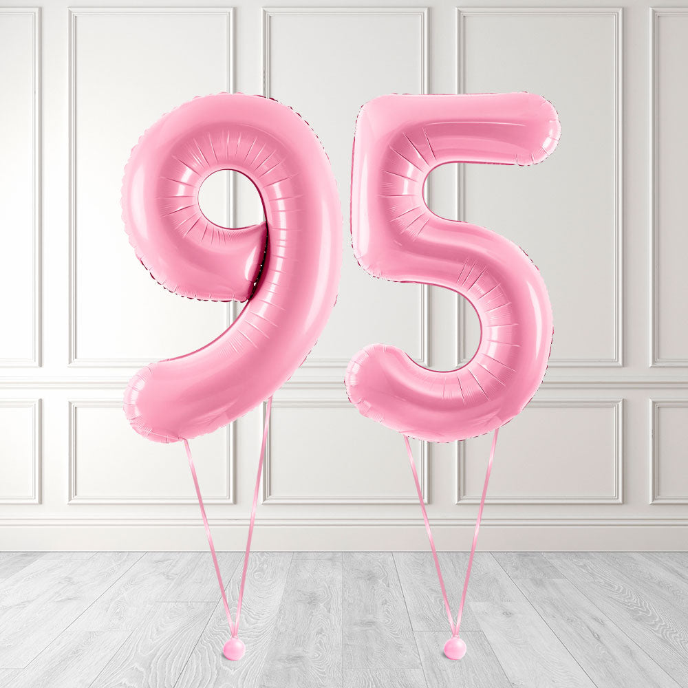 Tallballong Kit Baby Rosa med Helium - Velg ditt tall