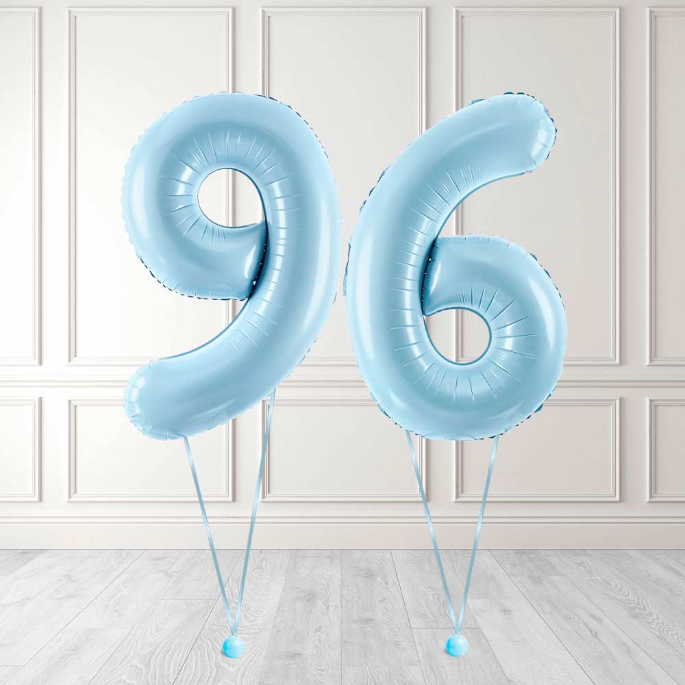 Tallballong Kit Baby Blå med Helium - Velg ditt tall