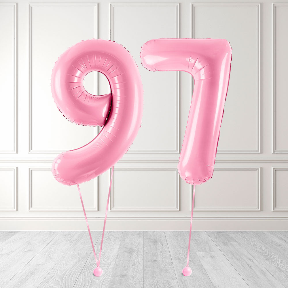 Tallballong Kit Baby Rosa med Helium - Velg ditt tall