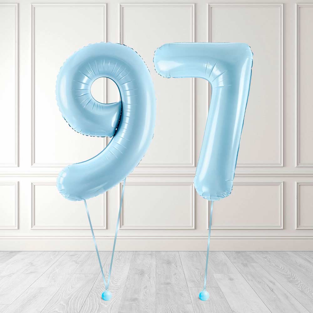 Tallballong Kit Baby Blå med Helium - Velg ditt tall