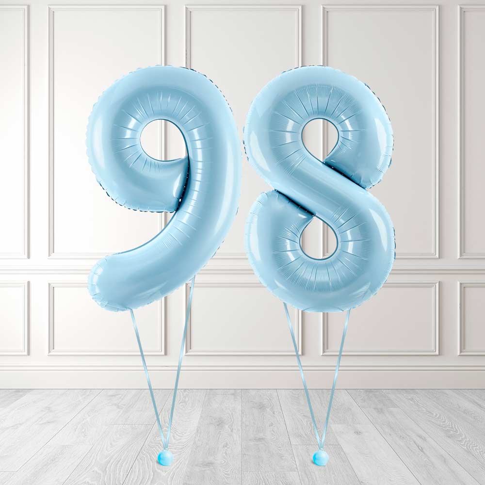 Tallballong Kit Baby Blå med Helium - Velg ditt tall