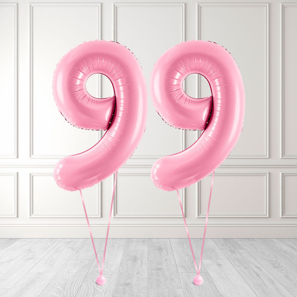 Tallballong Kit Baby Rosa med Helium - Velg ditt tall