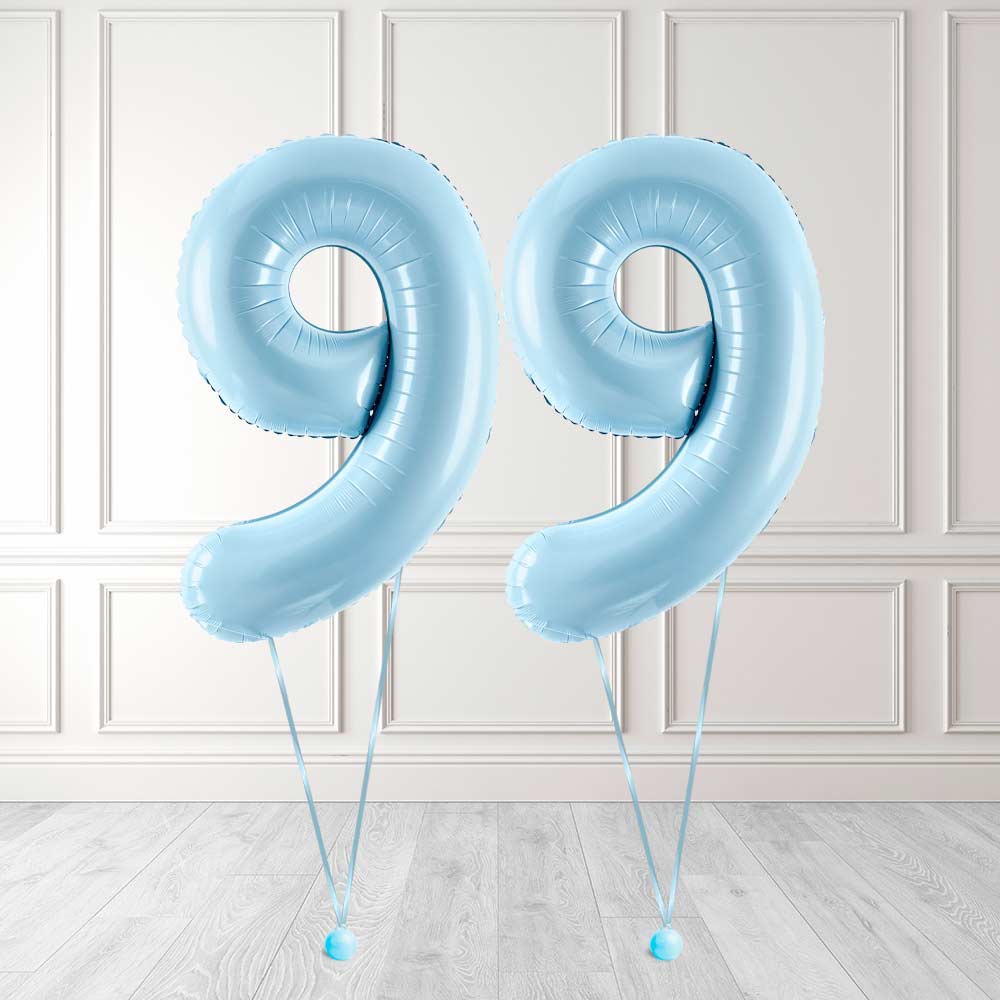 Tallballong Kit Baby Blå med Helium - Velg ditt tall