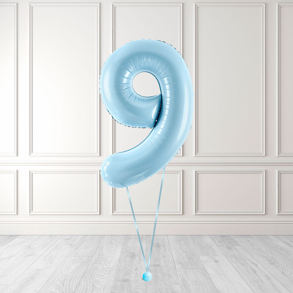 Tallballong Kit Baby Blå med Helium - Velg ditt tall